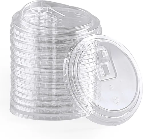 Miniatura 12 de Turbo Bee 12 OZ 200 Juegos Vasos de Plástico Transparente Cristalino con Tapas para Sorber sin Pajilla, Vasos de Plástico Desechables Transparentes