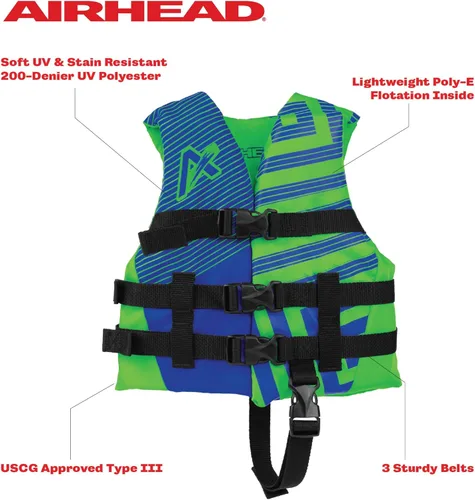 Miniatura 2 de Airhead Trend Life Jacket for Adults & Kids - USCG Approved Life Vest for Men, Women, Youth & Child, Watersports Vest for Boating, Tubing & Swimming