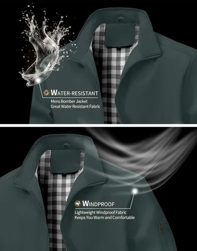Miniatura 4 de Wizoat Chaqueta Bomber para Hombre Ligera Casual Cortavientos Chaquetas con Cremallera Abrigo