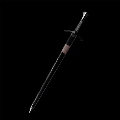 Miniatura 3 de Fidestisan Espada Medieval Claymore de 45 pulgadas Hecha a Mano Espadas Largas Reales Hoja Negra de Espiga Completa Autoensamblaje Desmontable