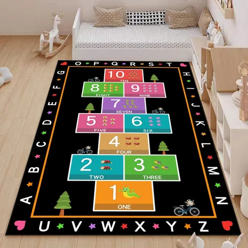 Miniatura 3 de Hopscotch - Alfombra de juego para niños, alfombra educativa del alfabeto ABC, tapete de juego para contar niños para sala de juegos, aula
