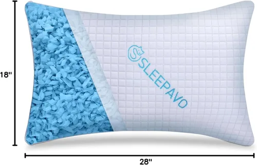 Miniatura 7 de Almohada ajustable de espuma viscoelástica triturada tamaño Queen – Rayón suave o firme derivado de la almohada de bambú para dormir de lado