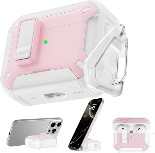 Miniatura 31 de RFUNGUANGO Funda para AirPod de 2ª generación con kit de limpieza, armadura protectora de carcasa dura militar con bloqueo para funda de carga