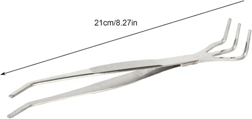 Miniatura 2 de Fdit Pinzas para rastrillo de raíz de bonsái, herramienta de trasplante de precisión 2 en 1 de acero inoxidable con puntas redondeadas suaves