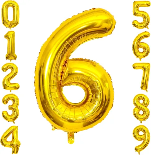 Miniatura 126 de SINBEE Globo dorado del número 10, papel de aluminio Mylar de 40 pulgadas, decoración de fiesta reutilizable para cumpleaños, aniversario, Oro