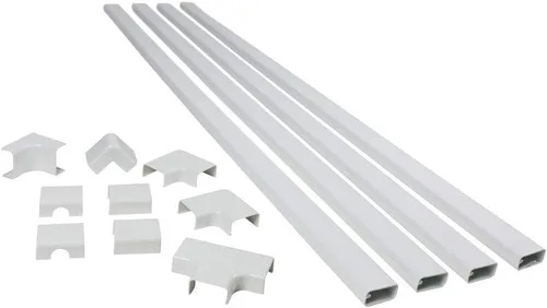 Legrand Wiremold C310 Cordmate III - Kit de funda para cordón de 10 pies con 11 piezas, organizador para pared, sostiene hasta 5 cables o cordones,