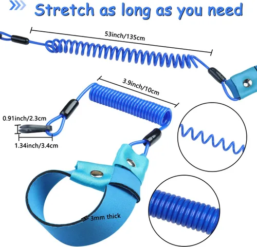 Miniatura 5 de Cordón de Interruptor de Parada de Emergencia para Barco Adecuado para Yamaha Jet Ski Waverunner, Ajuste Universal, Azul, Paquete de 1, Tirador