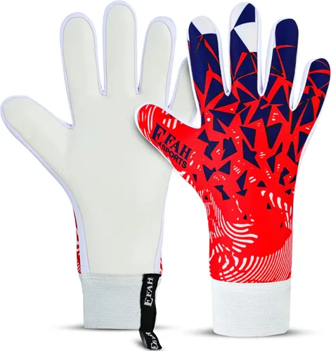 Guantes de portero de fútbol para niños, jóvenes y adultos profesionales con palmas de protección y agarre reforzado Rojo