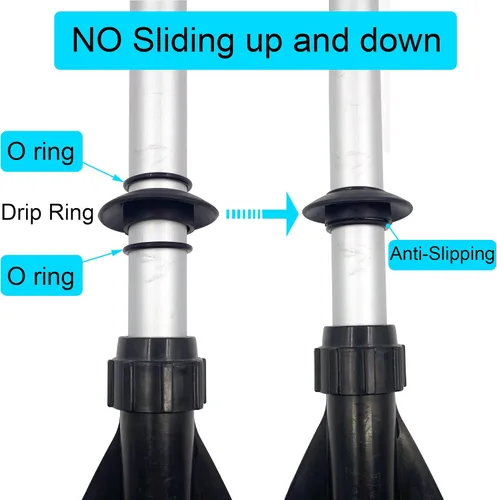 Miniatura 2 de 4 anillos universales de goteo para kayak y canoa, no más deslizamientos hacia arriba y hacia abajo (negro)