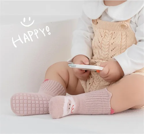Miniatura 7 de Calcetines antideslizantes para bebés y niños pequeños, calcetines antideslizantes para recién nacidos, calcetines para el primer piso, 6 paquetes