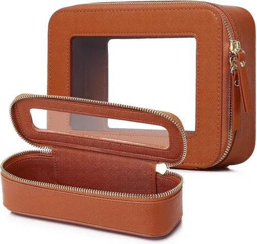 Miniatura 22 de Pinkmik Pequeña bolsa de maquillaje transparente, mini estuche para cosméticos, bolsa de aseo impermeable con cremallera, organizador de bolsos