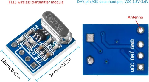 Miniatura 6 de 5 sistemas 433MHZ transmisor inalámbrico y receptor módulo de placa SYN115 SYN480R preguntar/OOK chip PCB
