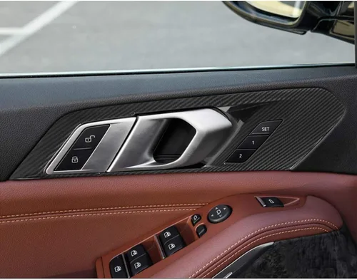 Miniatura 2 de Cubierta de marco de plástico ABS para puerta interior de automóvil, accesorios de 4 piezas para BMW X5 G05 2019