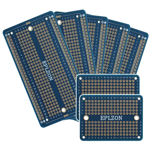Miniatura 10 de Protoboard Soldable PCB Placa de Circuito Impreso Chapada en Oro para Proyectos de Electrónica DIY Aplicable a Proyectos de Soldadura Arduino Varios