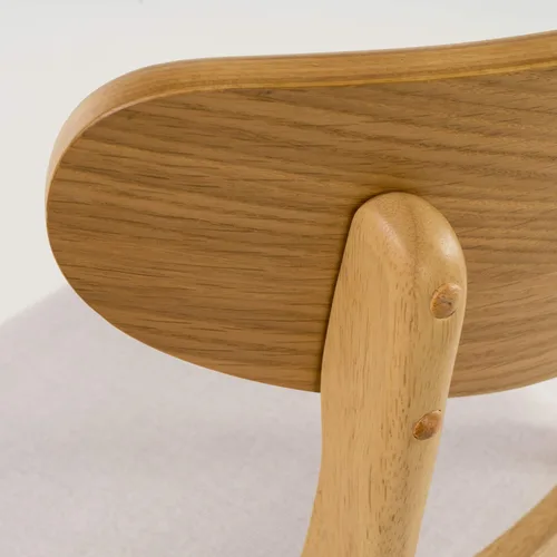 Miniatura 5 de Christopher Knight Home Idalia - Juego de 2 sillas de comedor, color beige claro y acabado en roble