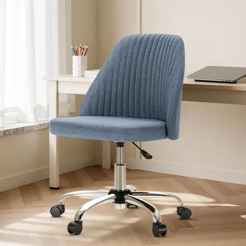 Silla de Oficina DUMOS, Silla de Escritorio Cómoda con Ruedas, Silla Giratoria de Tocador, Sillas de Tarea con Asiento Ancho, Sillas de Computadora