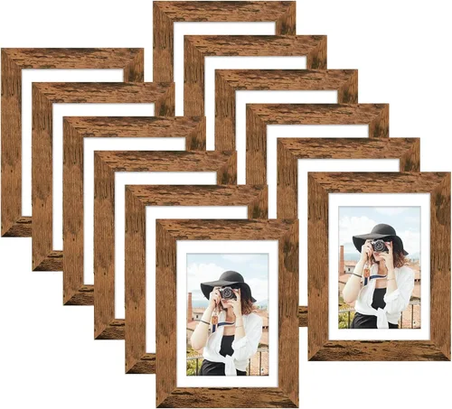 Miniatura 110 de Picrit - Juego de 12 portarretratos de 4 x 6 pulgadas, para fotos de 3.5 x 5 con paspartú o 4 x 6 pulgadas sin paspartú, marcos para colgar