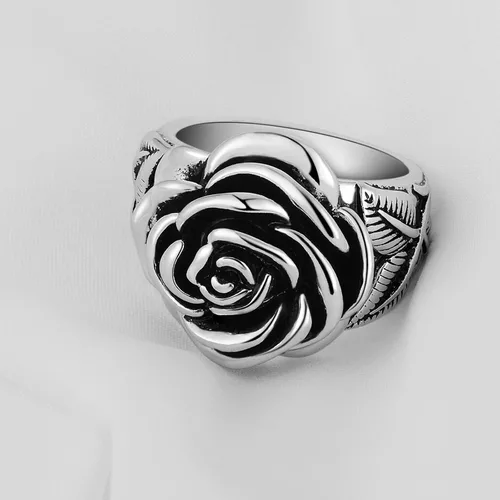 Miniatura 4 de IDesign Anillo de rosa retro Grunge Y2k Vintage Flower Ring para mujeres y hombres