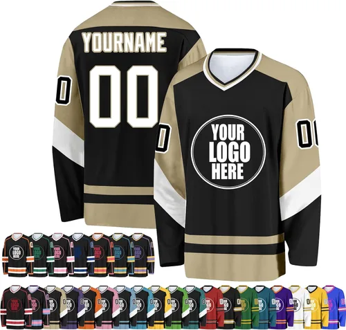 Miniatura 10 de Camiseta de hockey personalizada para hombres/mujeres/jóvenes/niños, nombre personalizado/número/logotipo de gran tamaño camiseta de entrenamiento