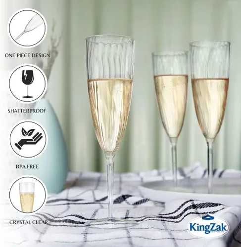 Miniatura 5 de Lillian Tablesettings Copas de champán prémium de 6 onzas, vasos desechables de plástico duro transparente, 1 pieza, 16