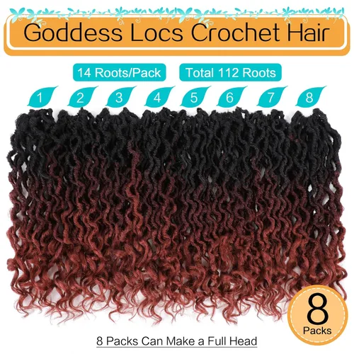 Miniatura 5 de Karida Goddess Locs Cabello de Ganchillo de 10 Pulgadas, 8 Paquetes Faux Locs Cabello de Ganchillo Para Mujeres Negras, Goddess Locs de Ganchillo