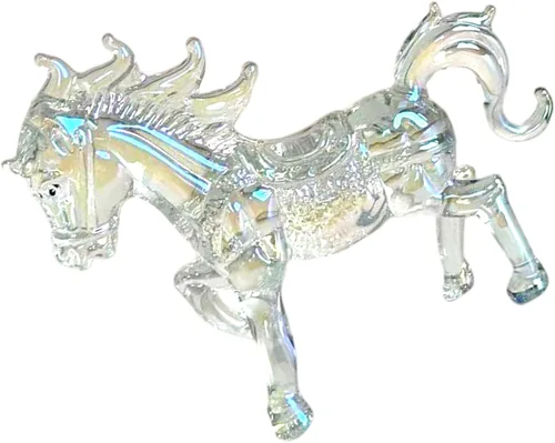Estatua de caballo de cristal transparente, figura elegante para decoración de oficina en casa, escultura animal para exhibición