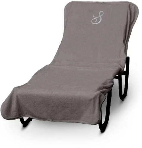 Miniatura 40 de Luxury Hotel & Spa - Funda para Tumbona de Piscina con Monograma, Letras Bordadas en Bloque - Extra Absorbente 100% Algodón Turco - Rizo Suave