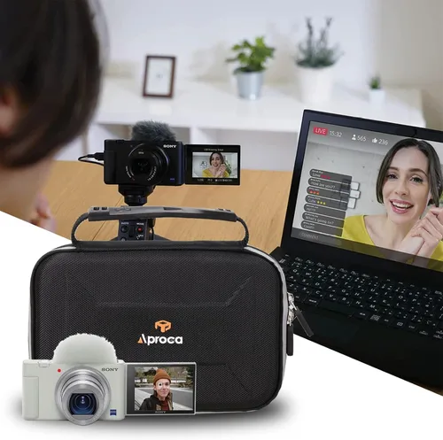 Miniatura 4 de Aproca Funda compatible con cámara digital Sony ZV-1, bolsa de almacenamiento portátil para kit de accesorios de vlogger (solo funda)