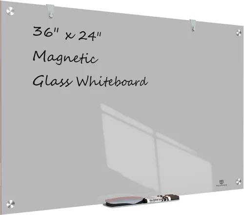 Miniatura 26 de TSJ OFFICE - Pizarrón de cristal calendario - 48 x 36 pulgadas, pizarra de borrado en seco para montar en la pared, planificador anual grande