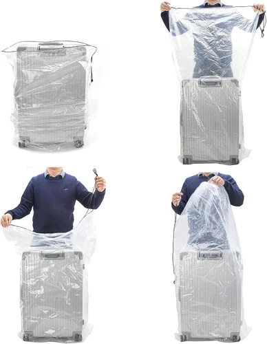 Miniatura 5 de Paquete de 2 fundas para bolsas de golf, 31 x 62 pulgadas, extra grandes, transparentes con cordón, bolsas de almacenamiento de plástico, buenas