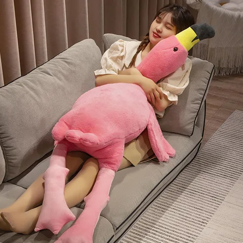 Miniatura 5 de Almohada de Peluche de Animal de Flamenco de 26 pulgadas, Regalos de Flamencos Rosados, Juguetes de Muñeca de Peluche Suave, Regalo para Niños