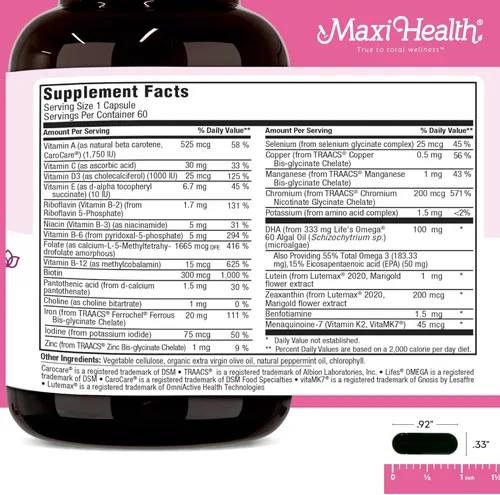 Miniatura 3 de Maxi Health - Vitaminas prenatales metil prenatales DHA para mujeres, formuladas por médicos, kosher, multivitamínico prenatal sin gluten con 25