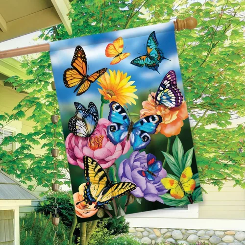 Miniatura 2 de Briarwood Lane Mariposas en el jardín Spring House Flag 04 - Mariposas