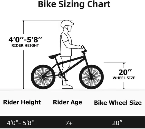 Miniatura 7 de WEIZE Freestyle BMX Bike, 20 inch Trick Bicycle for Kids, Hi-Ten Steel Frame, 360 Degree Rotor Freestyle, 4 Pegs Single Speed Teen Bike for Boys