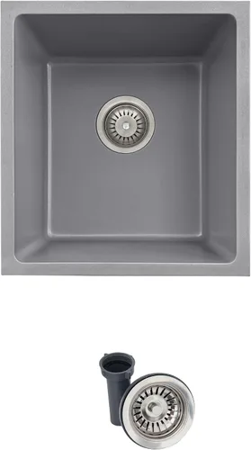 Miniatura 10 de Stylish S-822L - Fregadero de cocina de granito compuesto de 22 x 17.5 pulgadas, cuenco individual debajo del montaje y caída, 8.25 pulgadas