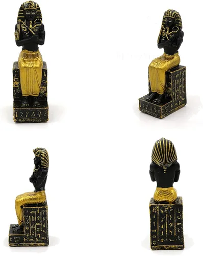 Miniatura 5 de Faraón del Antiguo Egipto para acuario, decoración de pecera, decoración (juego de 3) Esfinge, momia, sacerdote, cráneo, escultura, reptil, tortuga