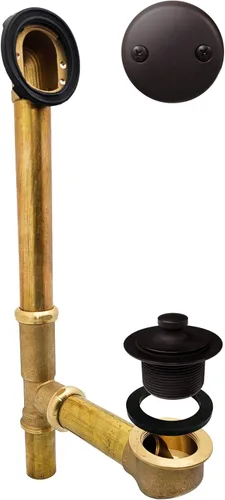 Westbrass Pull & Drain D3262-12 - Desechos de baño de 14 pulgadas, tubo de calibre 17, bronce aceitado Oil Rubbed Bronze