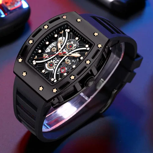 Miniatura 2 de MF MINI FOCUS Watch Wristwatch Fashion Hollow Big Dial Luminous Waterproof Sport Analog Quartz Business Mens Watches Silicon Strap Dress Watch