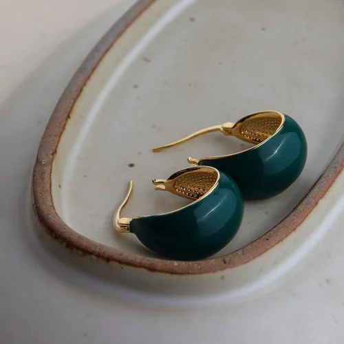 Miniatura 4 de Sonateomber Aretes de aro gruesos y gruesos para mujer, diseño vintage dorado con circonita cúbica, orejas sensibles, hipoalergénicas, regalo