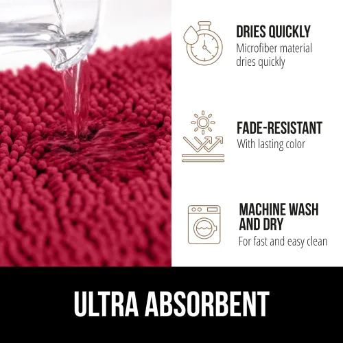 Miniatura 471 de Gorilla Grip - Tapete de baño de felpilla gruesa, suave y absorbente, secado rápido, de microfibra, con reverso de caucho, para piso de ducha, Nube