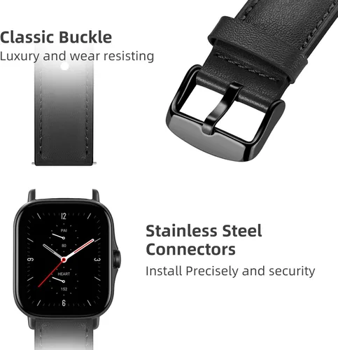 Miniatura 3 de Wanme Bandas para Amazfit GTS 4 / GTS 4 Mini / GTS 3 / GTS / GTS2 / GTS 2e / GTS 2 mini Band mujeres hombres, correa de repuesto de cuero
