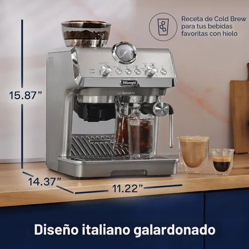 Miniatura 2 de De'Longhi La Specialista Arte Evo - Máquina de café espresso compacta con molinillo, varita de vapor de leche, espumador y herramientas