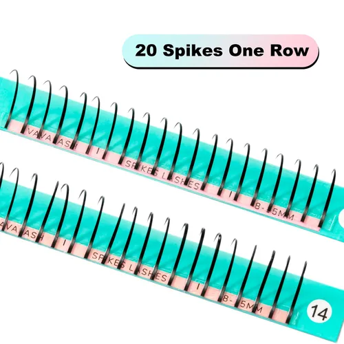 Miniatura 5 de VAVALASH Extensiones de pestañas postizas en abanico con forma de espigas, bandeja mixta de 0.315-0.591 in, rizo C, 0.003 in, negro mate