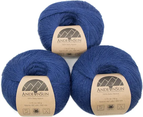 Miniatura 6 de (Juego de 3) Ovillos 100% de lana de alpaca bebé #1, DK #3, Worsted #4, Bulky #5 (150 gramos / 5.29 onzas en total), lujosos, acogedores y suaves