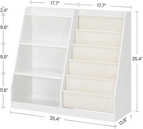 Miniatura 2 de CHOEZON Estantería y almacenamiento de 35.4 pulgadas, estantería de tela de 6 capas, organizador de almacenamiento, estantería tipo cabestrillo