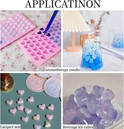 Miniatura 4 de Paquete de 2 moldes de silicona con forma de corazón, antiadherentes, de grado alimenticio, moldes para hornear, moldes reutilizables para dulces