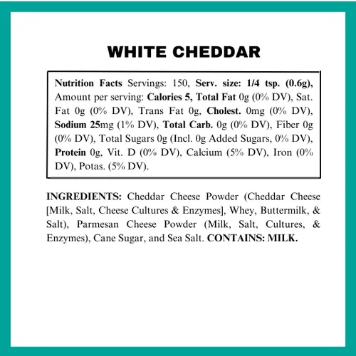 Miniatura 3 de Condimento para palomitas de maíz cheddar blanco, sin OMG y sin gluten, vegetariano, palomitas gourmet reales, condimento de palomitas de maíz bajas