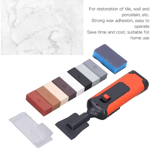 Miniatura 2 de Kit de reparación de azulejos, bolígrafo térmico y bloque de cera, herramienta de reparación de grietas y grietas de porcelana de piedra