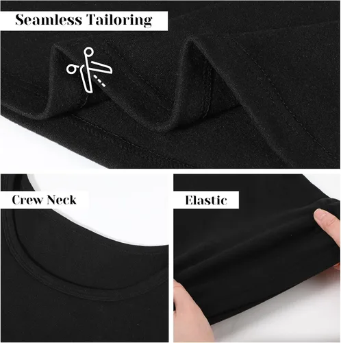Miniatura 5 de 3 piezas de camisetas térmicas sin mangas para mujer, ropa interior de forro polar, suave, sin mangas, chaleco de capa base cálida