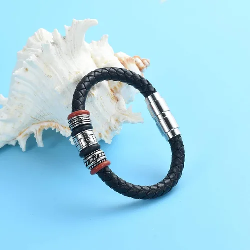 Miniatura 5 de Oinsi Pulsera trenzada de cuero auténtico, joyería de cremación para cenizas para hombres y mujeres, pulsera de urna conmemorativa de recuerdo